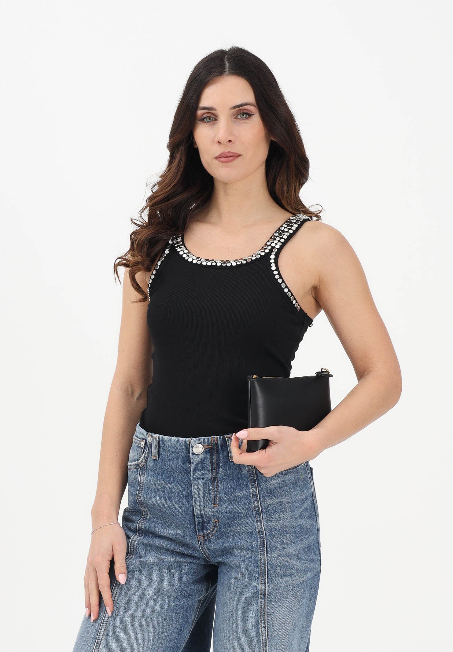 PINKO Canotta CORIANDOLI nera da donna 104109A35Y Z99 PINKO 