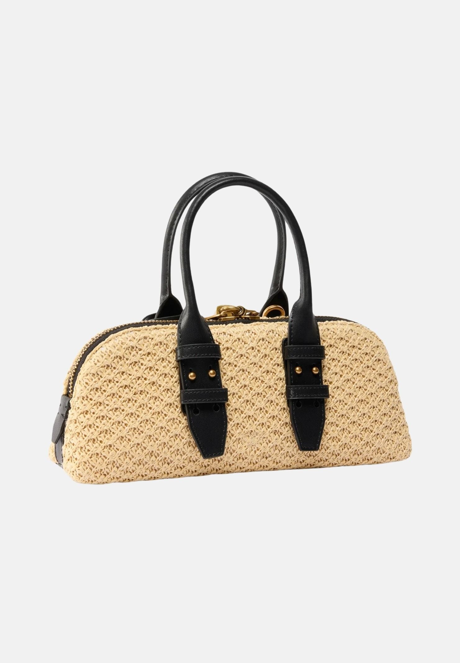 PINKO Borsa a mano Escape Bag Horizontal beige e nera da donna 105334A1RL C24Q PINKO 