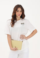 PINKO T-shirt a manica corta bianca da donna con logo Love Birds 105526A33F Z05 PINKO 