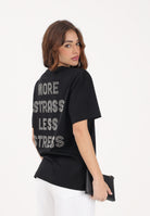 PINKO T-shirt a manica corta nera da donna con maxi scritta in strass 105526A33S Z99 PINKO 