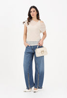 PINKO Jeans balloon SICURO ZIP realizzato in blue denim con scoloriture da donna 105680A33X PJD PINKO 