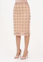 PINKO Gonna midi nude da donna in tulle con cristalli 106031A32B ZN6 PINKO 
