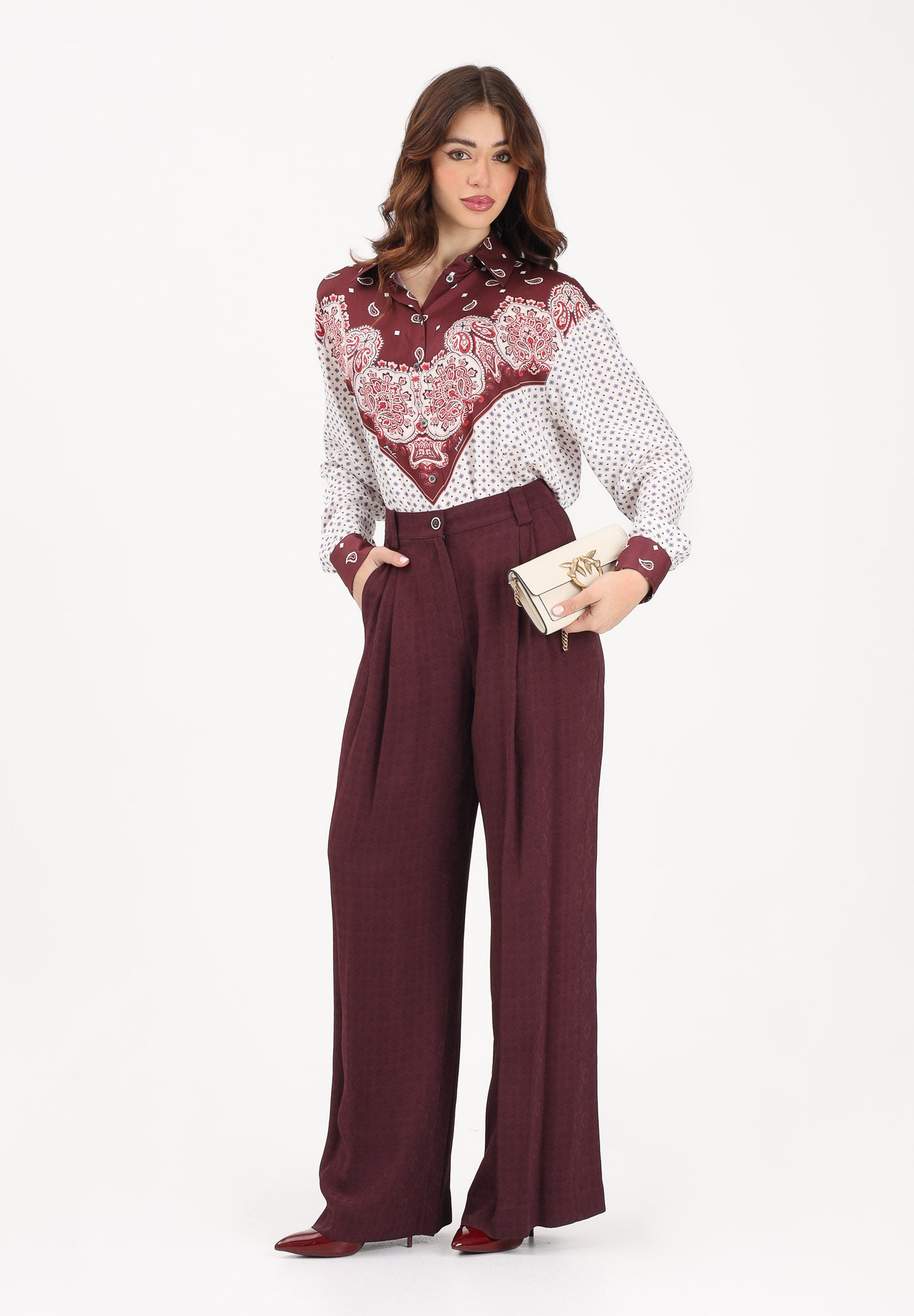 PINKO Pantalone elegante RUTH bordeaux da donna 106203A33H RR7 PINKO 