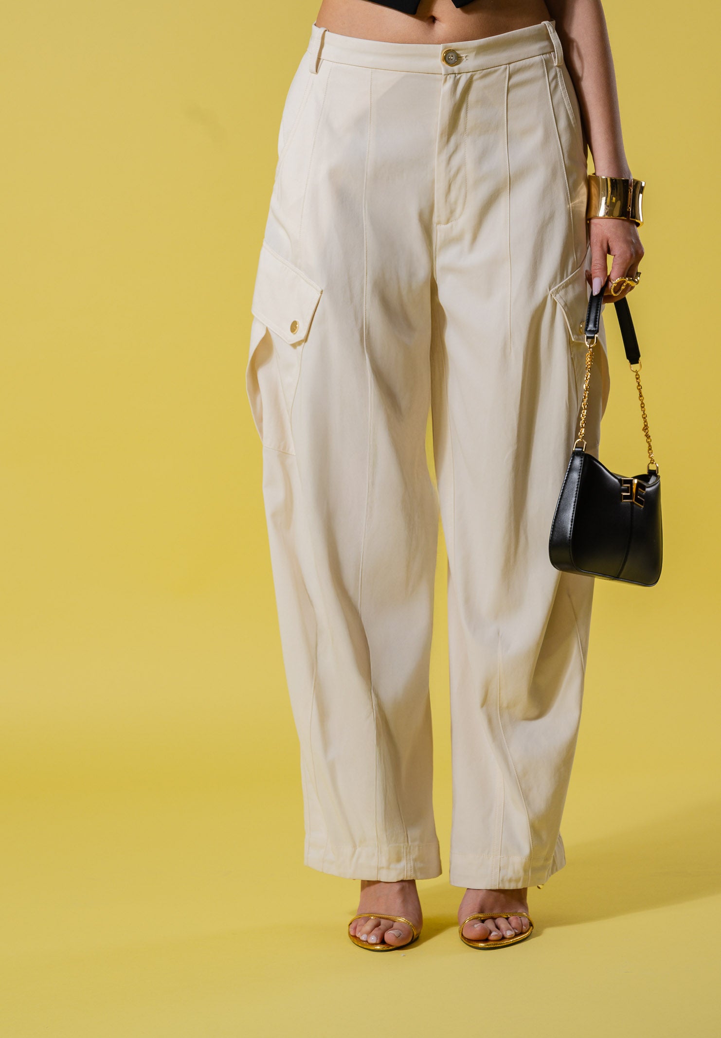 PINKO Pantalone cargo beige da donna 106278A2ER C03 PINKO 