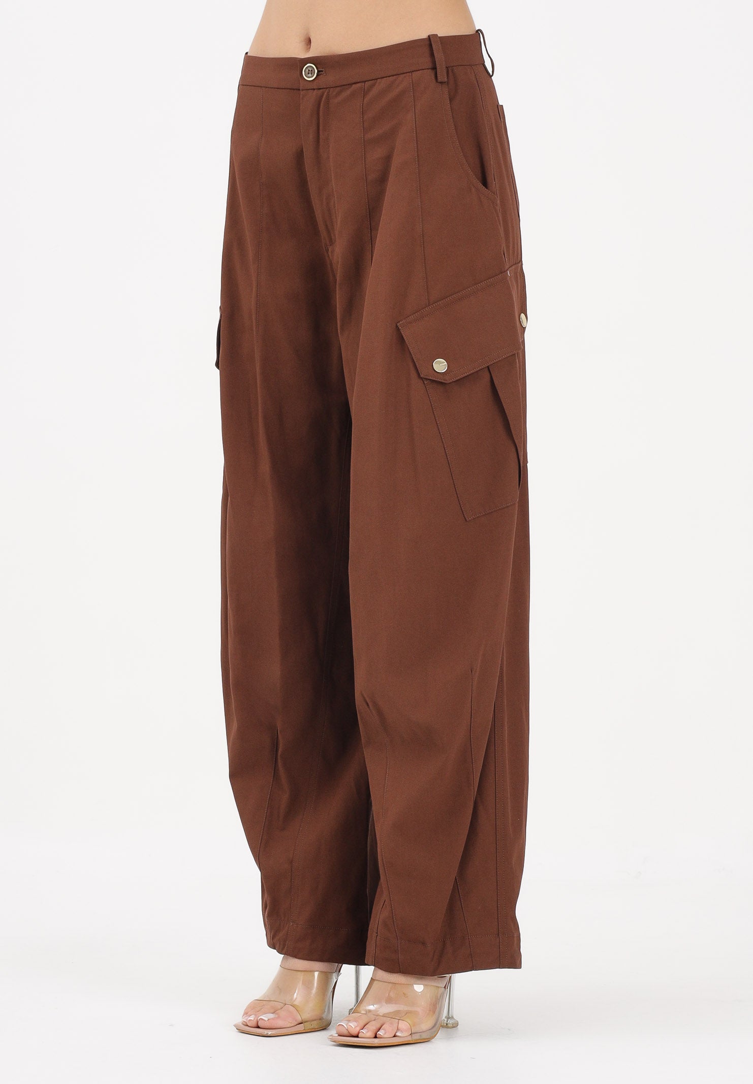 PINKO Pantalone cargo marrone da donna 106278A2ER L78 PINKO 