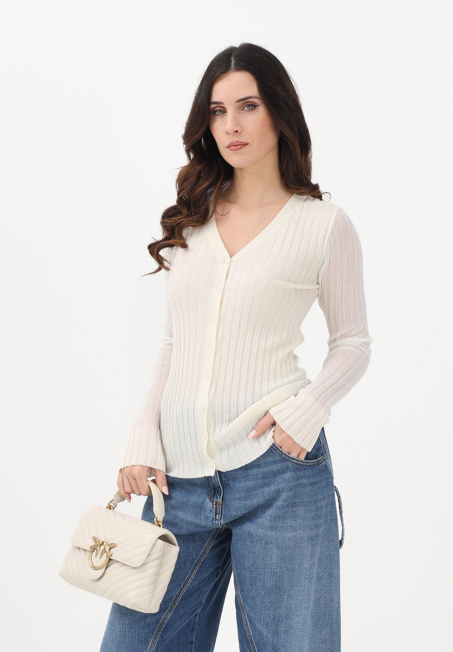 PINKO Cardigan CALDO beige da donna 106321A34B C14 PINKO 