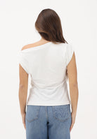 PINKO T-shirt bianca da donna caratterizzata da scollo asimmetrico monospalla 106373A35D Z05 PINKO 