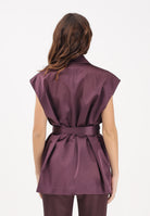 PINKO Gilet bordeaux da donna in satin 106585A1Y5 R57 PINKO 