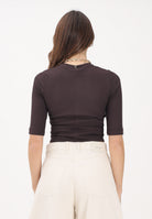 PINKO Maglia a manica corta marrone da donna con catena 106635A32C M28 PINKO 