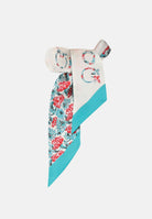 PINKO Foulard POGO panna e turchese da donna impreziosito da stampa floreale 106653A38I DS3 PINKO 