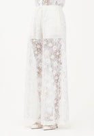 PINKO Pantalone LAURIE bianco da donna in pizzo rebrodé floreale<BR/> 106662A381 Z05 PINKO 