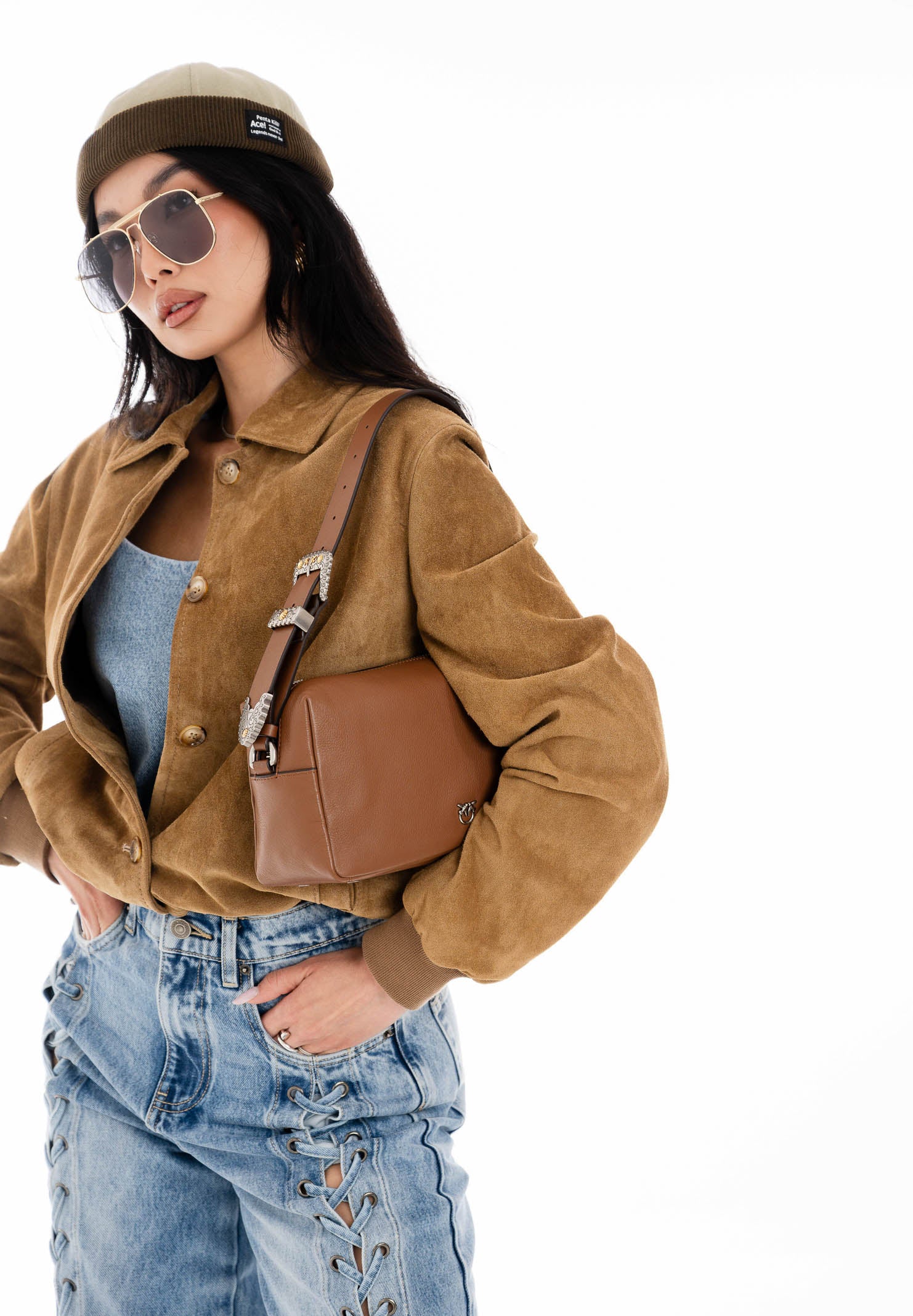 PINKO Borsa a spalla Trittico cuoio da donna 106761A2JG L17O PINKO 