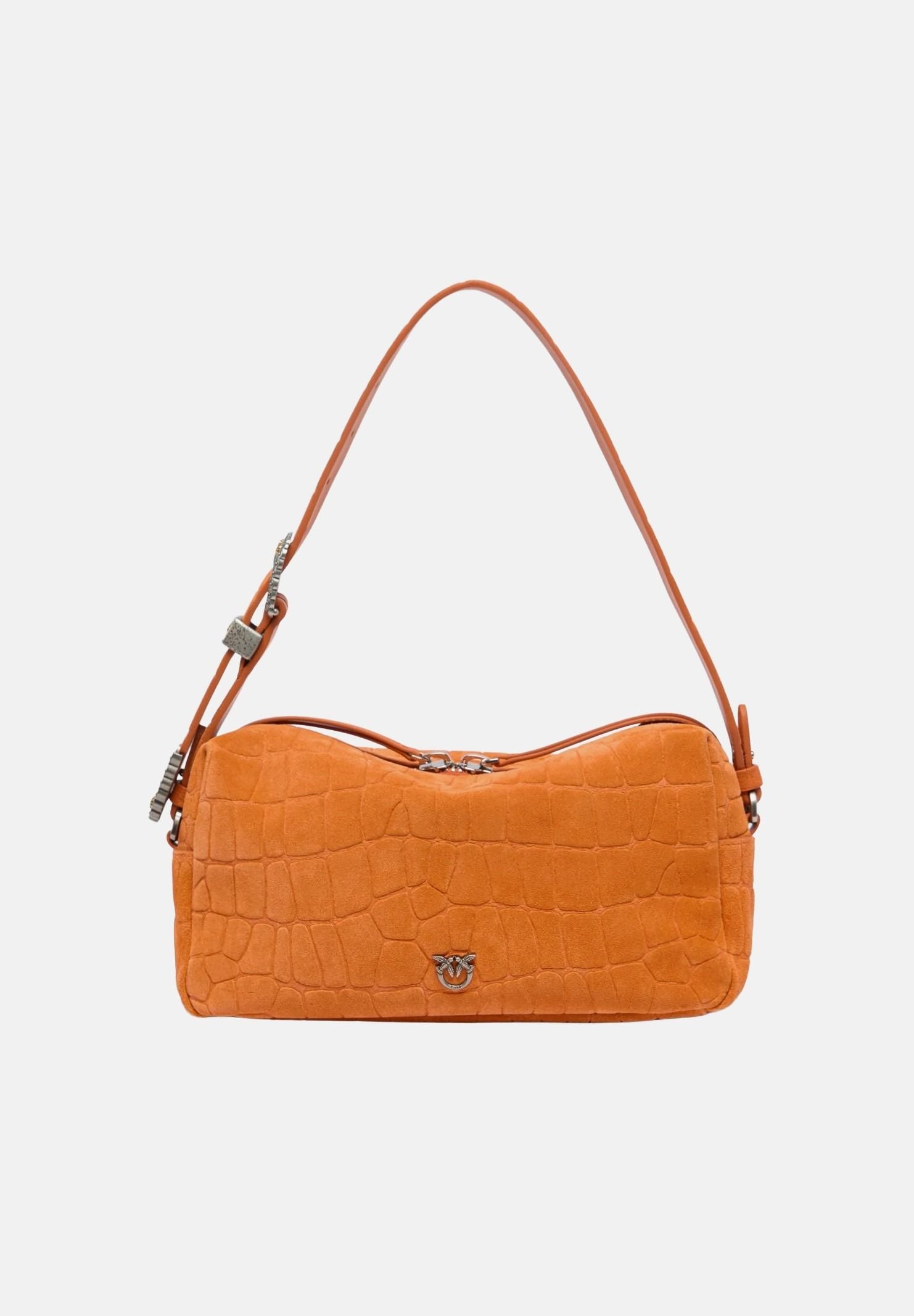 PINKO Borsa a spalla arancione da donna in pelle stampa coccodrillo 106761A2YW A76O PINKO 