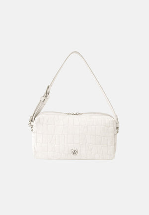 PINKO Borsa a spalla bianca da donna in pelle stampa coccodrillo 106761A2YW Z15O PINKO 