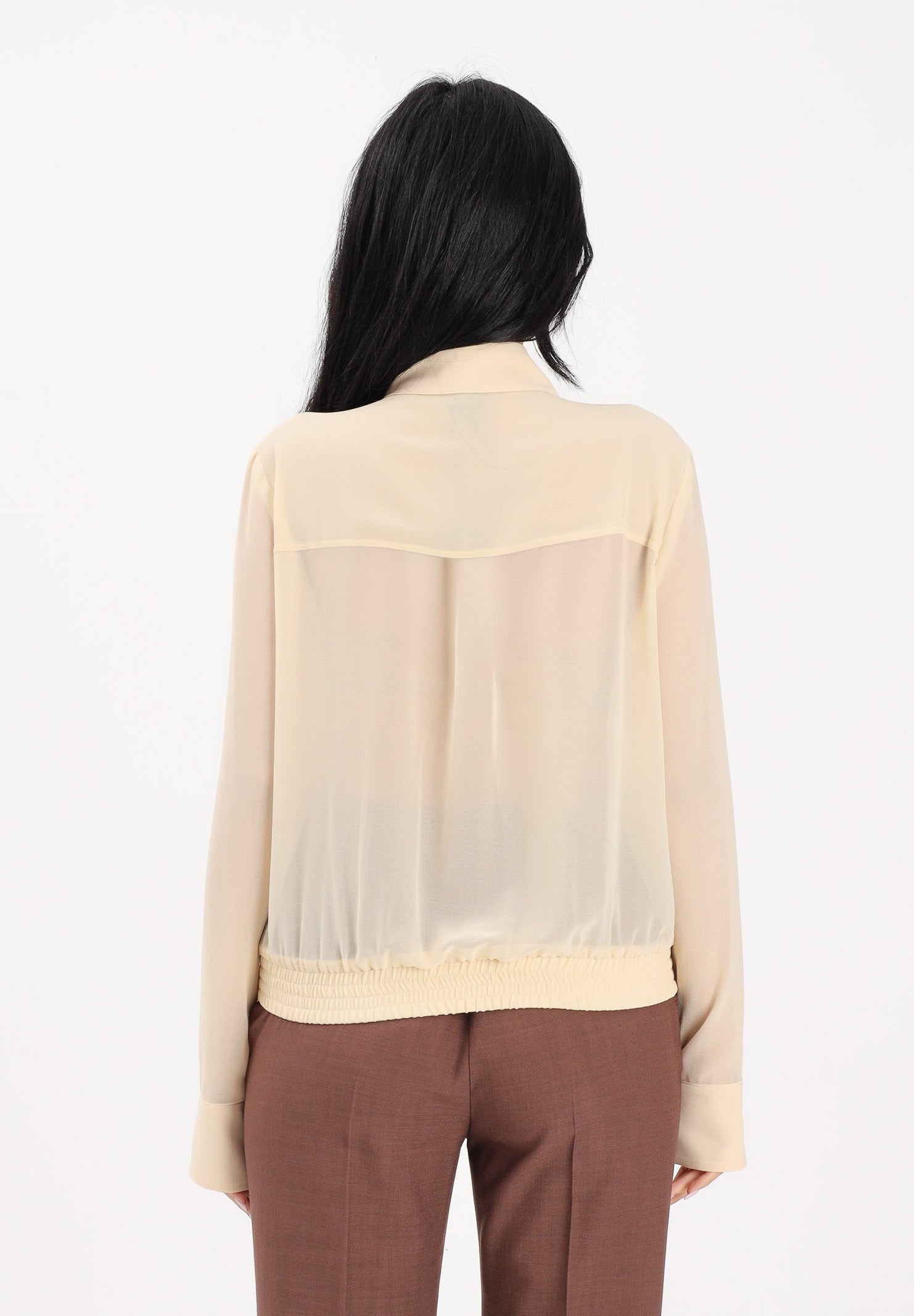 PINKO Camicia a manica lunga gialla da donna con dettagli metallici 106791A3AT C19 PINKO 