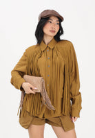 PINKO Camicia a manica lunga kiwi da donna con frange 106824A3AY L25 PINKO 