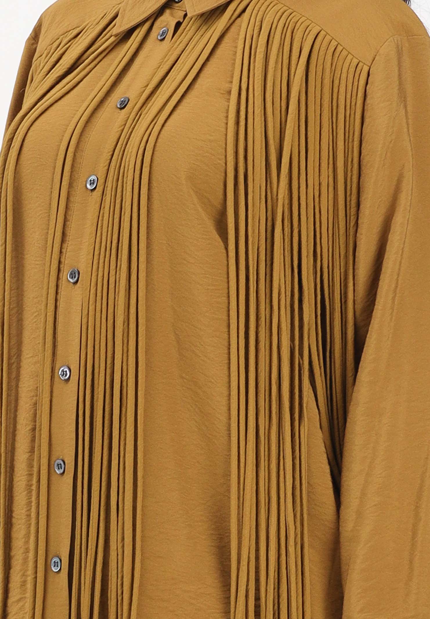 PINKO Camicia a manica lunga kiwi da donna con frange 106824A3AY L25 PINKO 