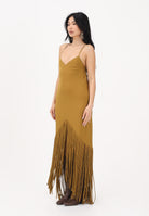 PINKO Abito lungo kiwi da donna con frange 106825A3AY L25 PINKO 