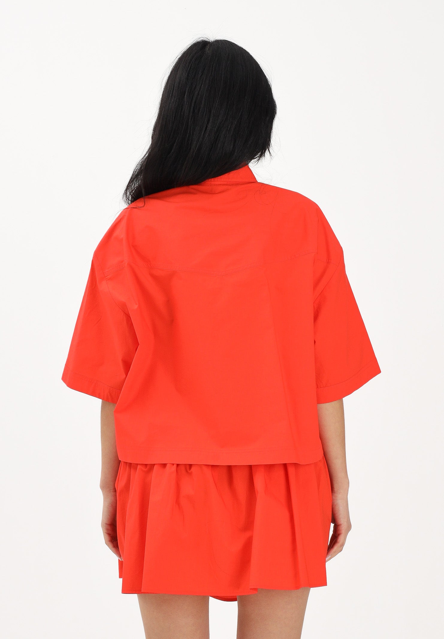 PINKO Camicia a manica corta arancione da donna con dettaglio gioiello 106826A2LD A99 PINKO 