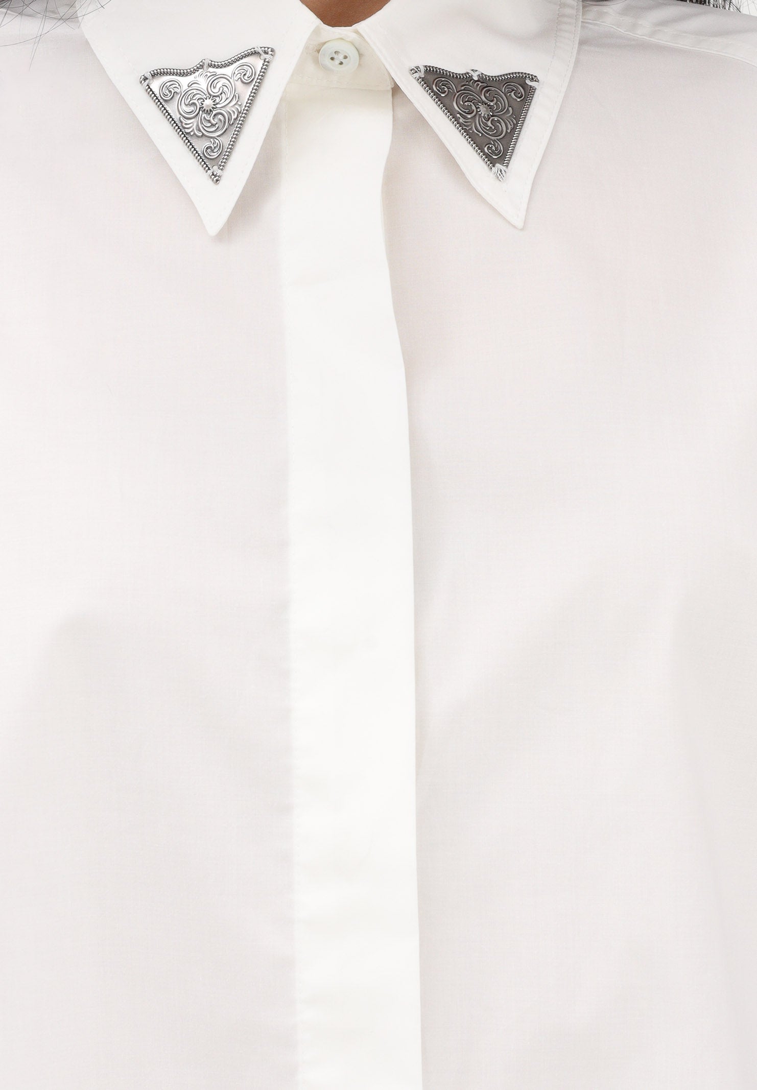 PINKO Camicia a manica corta bianca da donna con dettaglio gioiello 106826A2LD Z05 PINKO 