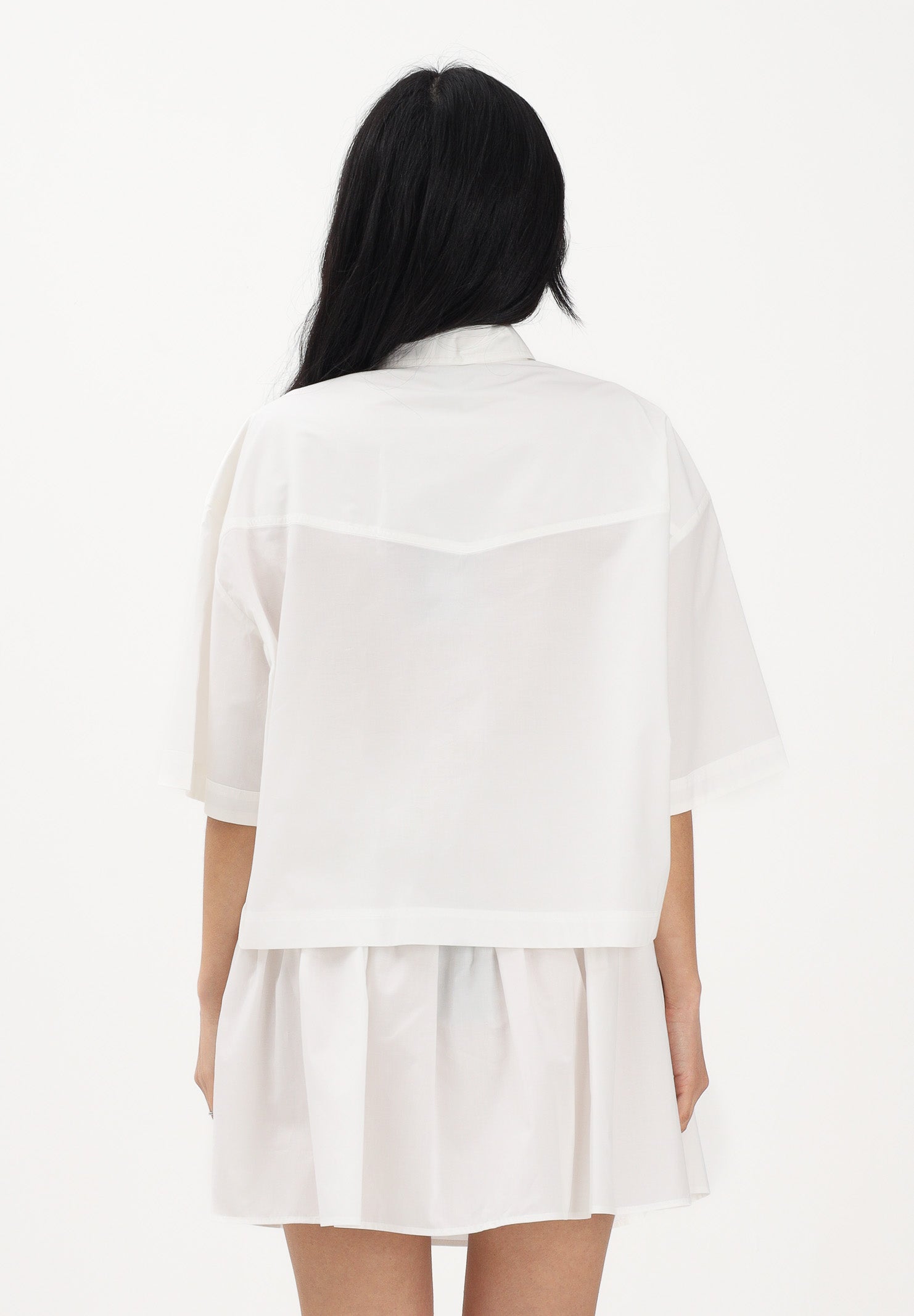 PINKO Camicia a manica corta bianca da donna con dettaglio gioiello 106826A2LD Z05 PINKO 