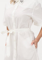 PINKO Abito midi chemisier bianco da donna con frange 106827A2LD Z05 PINKO 