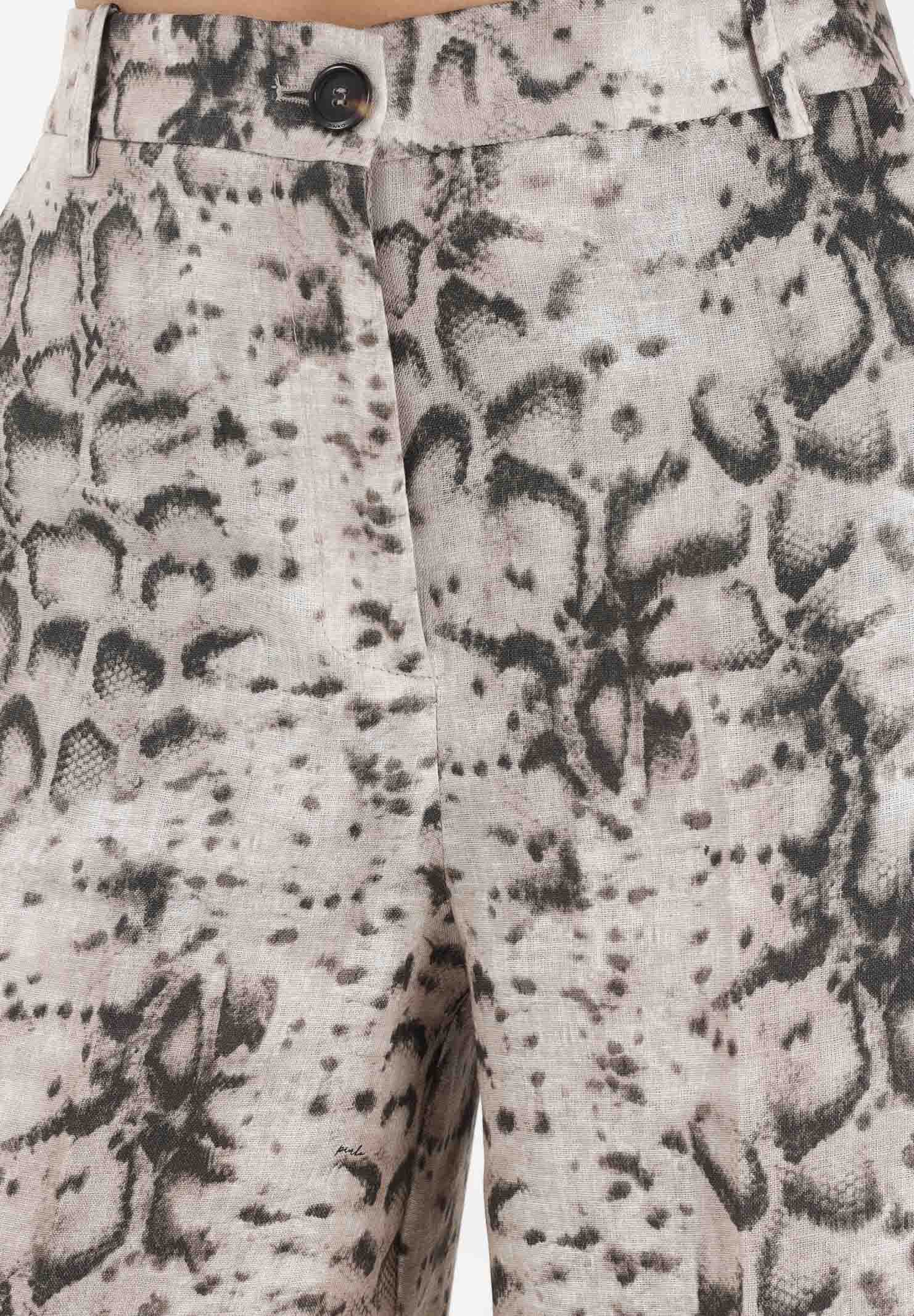 PINKO Bermuda beige da donna con stampa animalier 106870A3BL CZ9 PINKO 