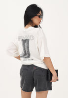 PINKO T-shirt a manica corta bianca da donna con maxi stampa sul retro 106872A3B3 Z05 PINKO 