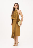 PINKO Gonna midi kiwi da donna con frange 106887A3AY L25 PINKO 