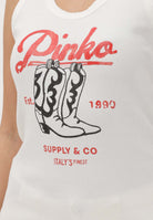 PINKO Canotta bianca da donna con stampa vintage 106901A3BX Z05 PINKO 
