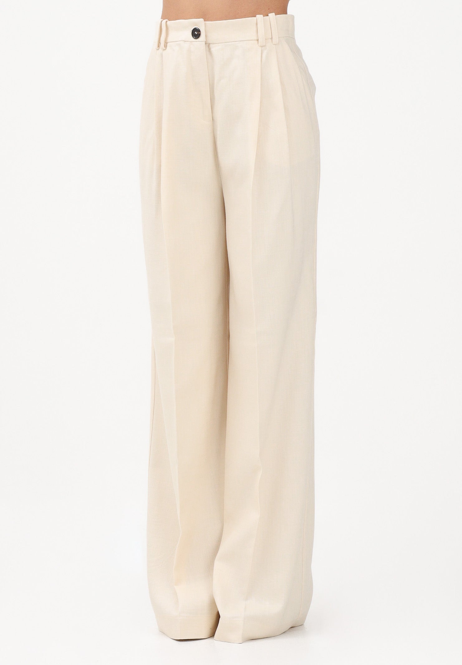 PINKO Pantalone elegante panna da donna con piega stirata 106918A2W6 C00 PINKO 