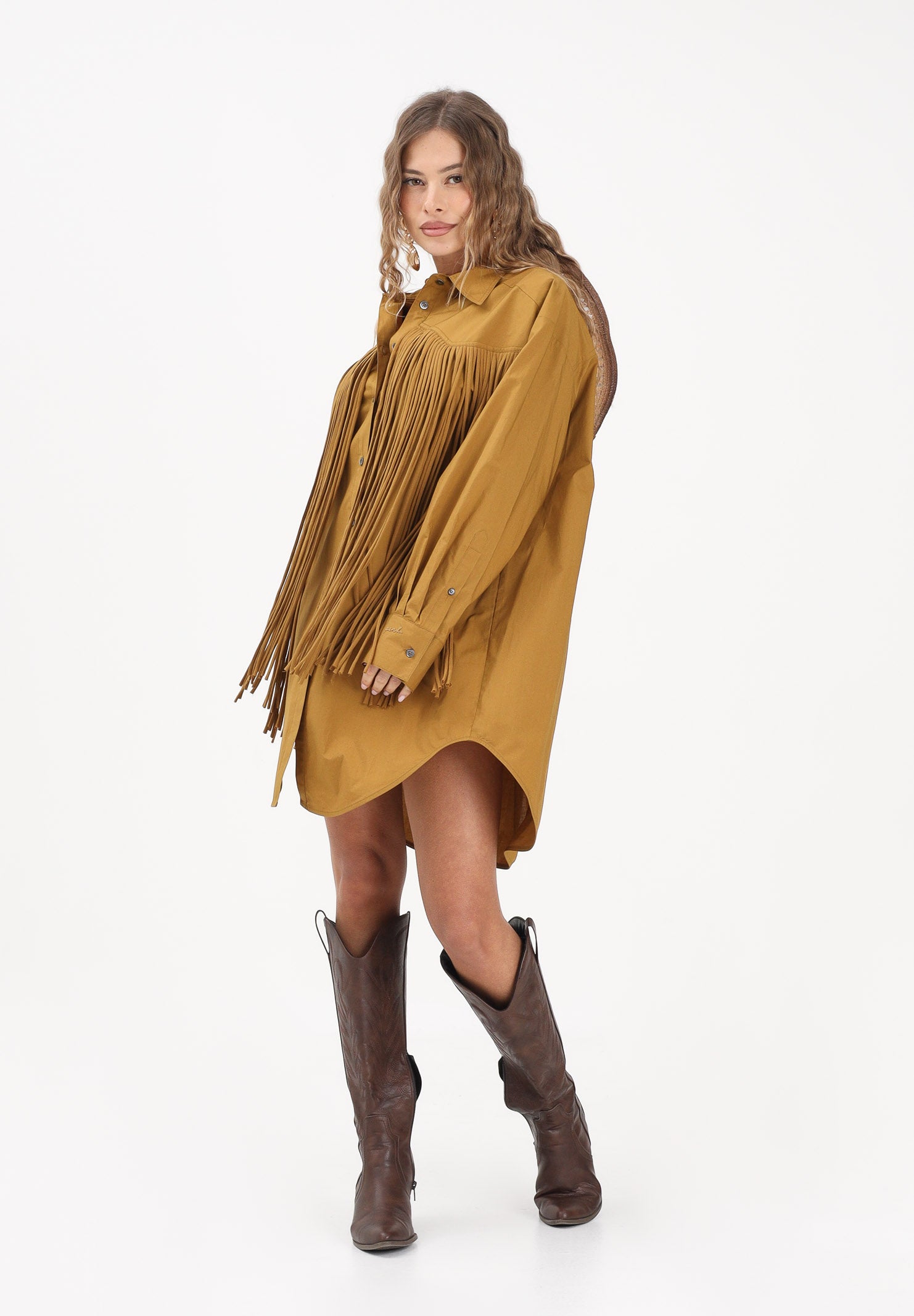 PINKO Abito corto kiwi da donna con frange 106971A2LD L25 PINKO 
