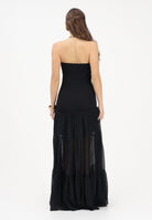 PINKO Abito lungo strapless nero da donna con gonna in voile 107015A3D1 Z99 PINKO 