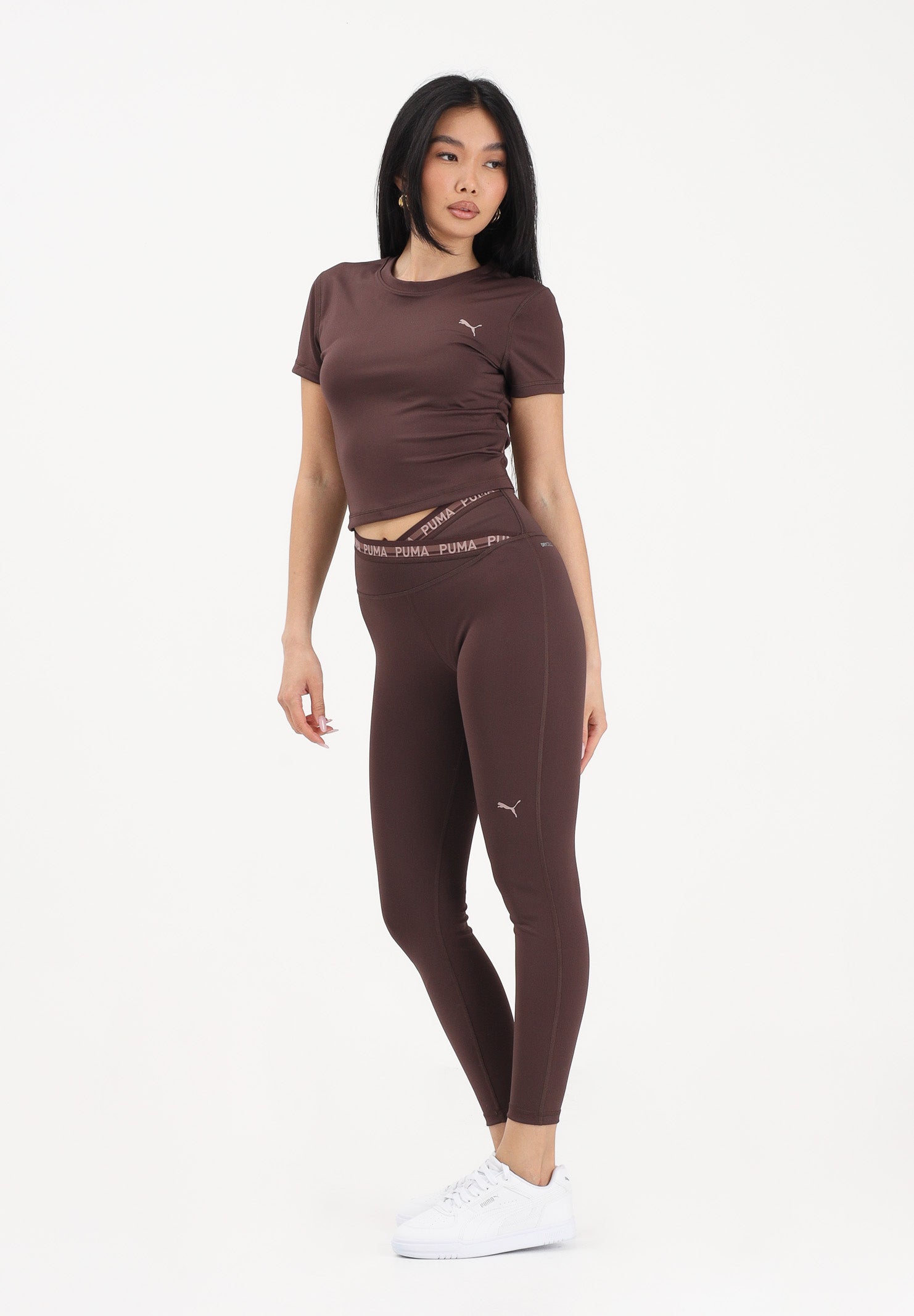 PUMA Leggings W STRONG CROSS FRONT TIGHT 7/8 marrone da donna 528498 13 PUMA 