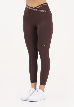 PUMA Leggings W STRONG CROSS FRONT TIGHT 7/8 marrone da donna 528498 13 PUMA 