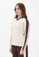 PUMA Polo a manica lunga T7 Relaxed panna e marrone da donna 632141 97 PUMA 