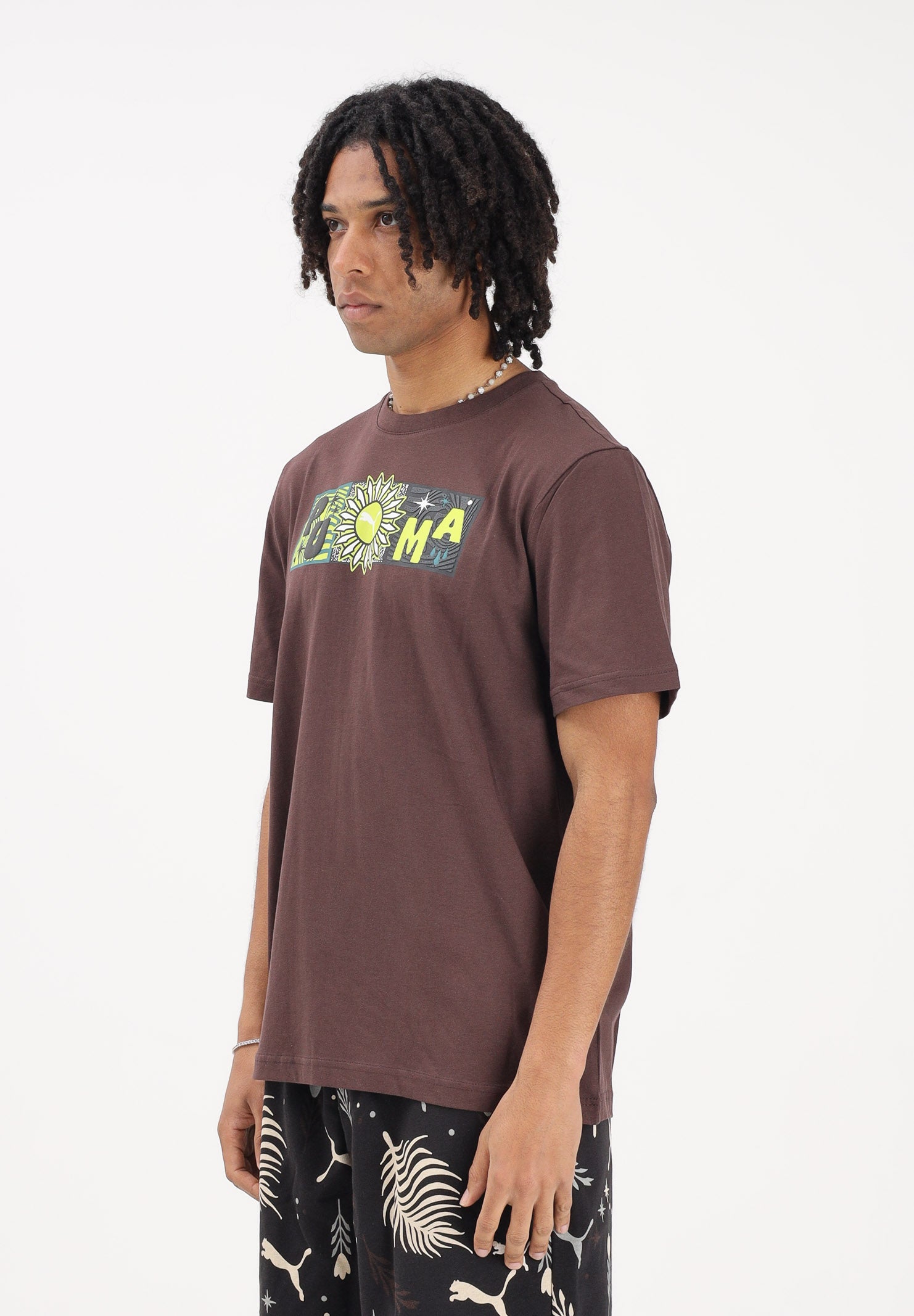 PUMA T-shirt a manica corta Sunset Drive marrone da uomo 634394 31 PUMA 