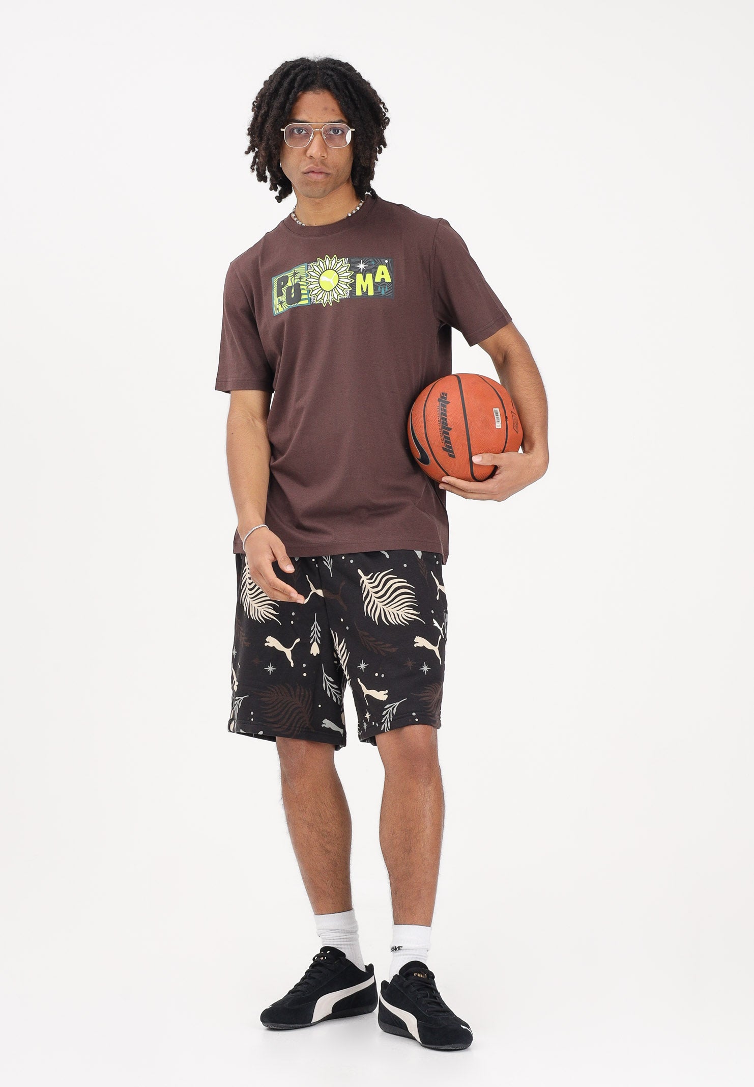 PUMA T-shirt a manica corta Sunset Drive marrone da uomo 634394 31 PUMA 