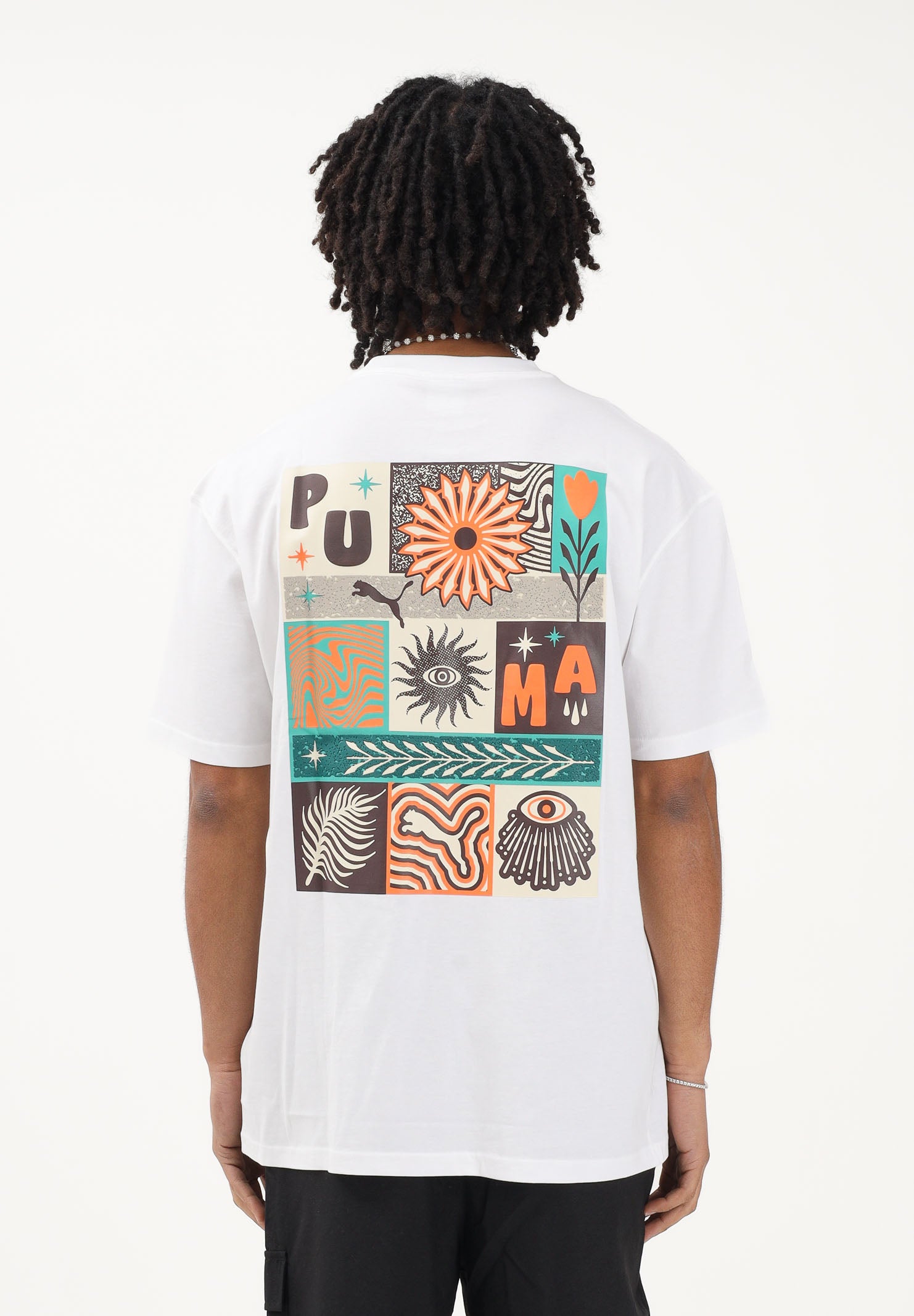 PUMA T-shirt a manica corta Sunset Drive bianca da uomo 634395 02 PUMA 