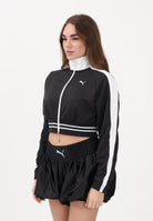 PUMA Felpa crop con zip T7 nera da donna 634556 01 PUMA 