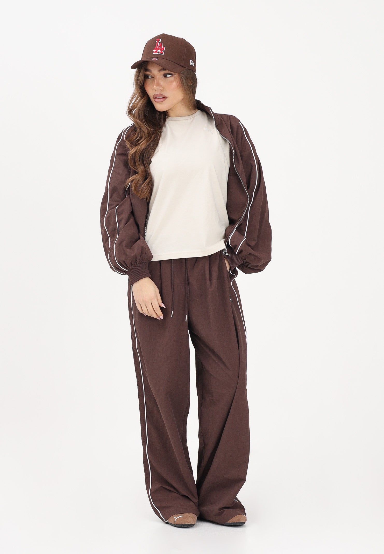PUMA Pantalone sportivo T7 marrone da donna 634559 13 PUMA 