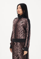 PUMA Felpa con zip T7 Leo Luxe marrone e nera da donna 634563 01 PUMA 