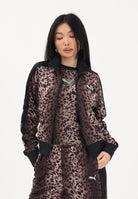 PUMA Felpa con zip T7 Leo Luxe marrone e nera da donna 634563 01 PUMA 