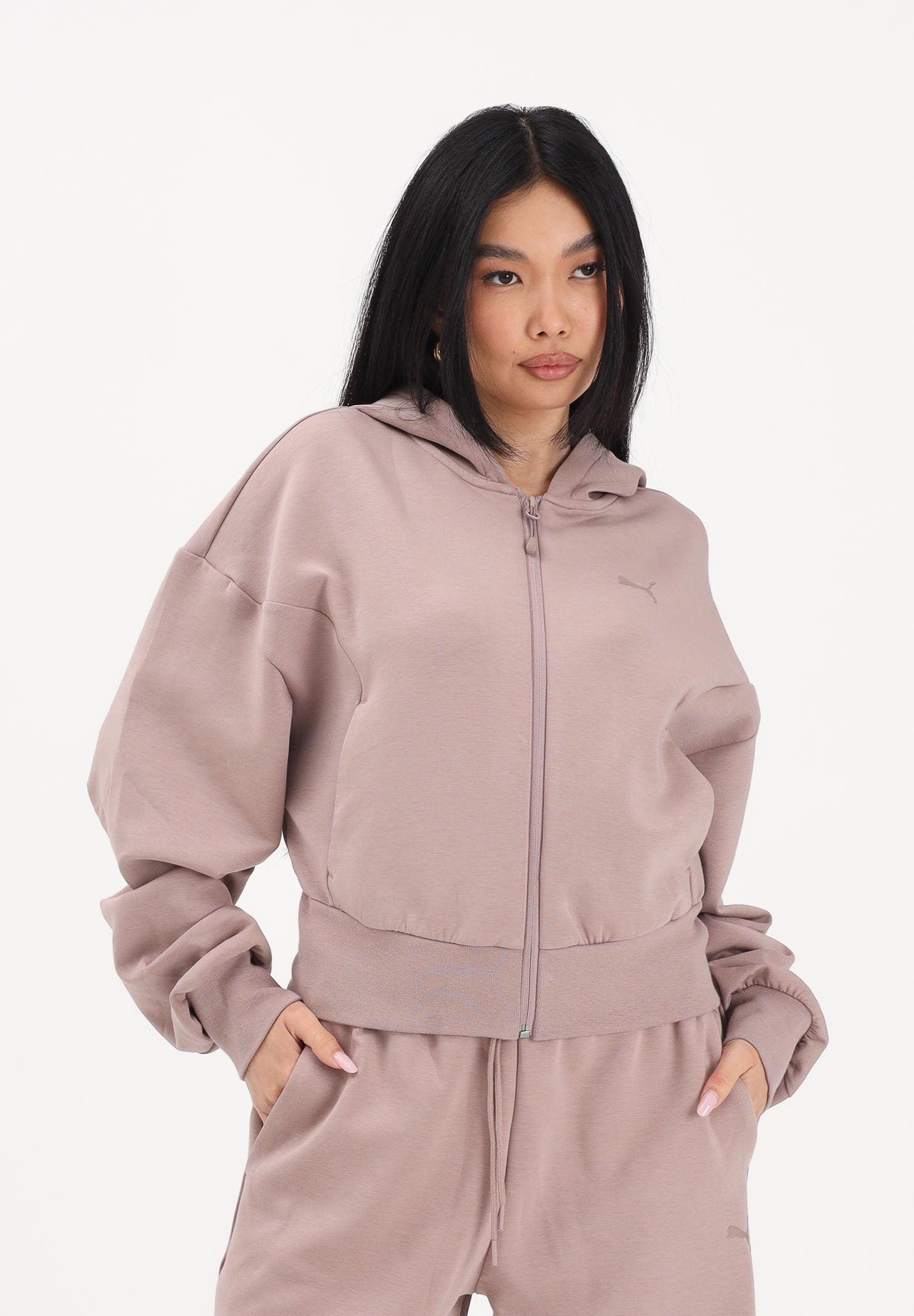 PUMA Felpa con zip leggera PUMATECH SENSE rosa da donna 634571 88 PUMA 