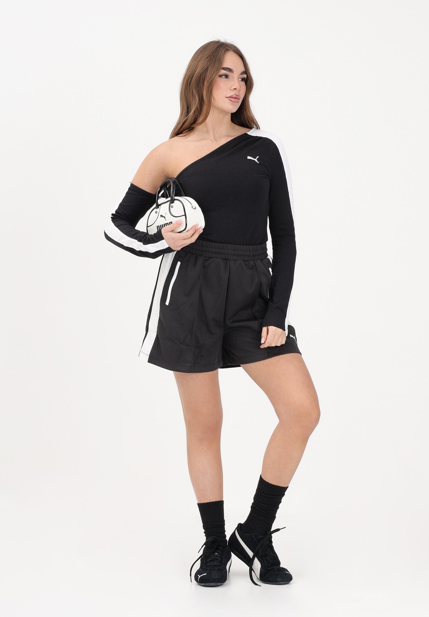 PUMA Shorts sportivo T7 4" nero da donna 634620 01 PUMA 