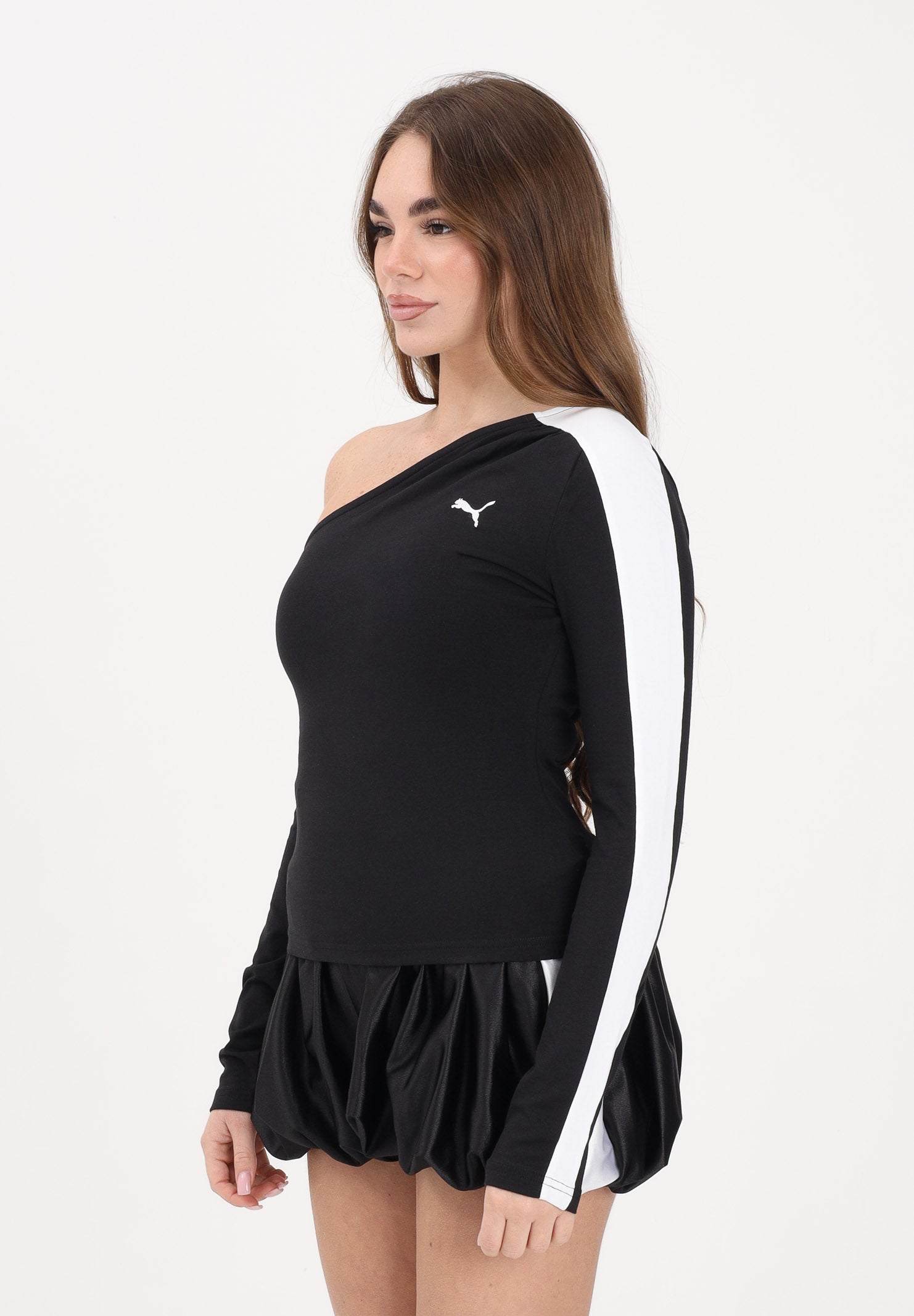 PUMA Top asimmetrico T7 nero da donna 634623 01 PUMA 