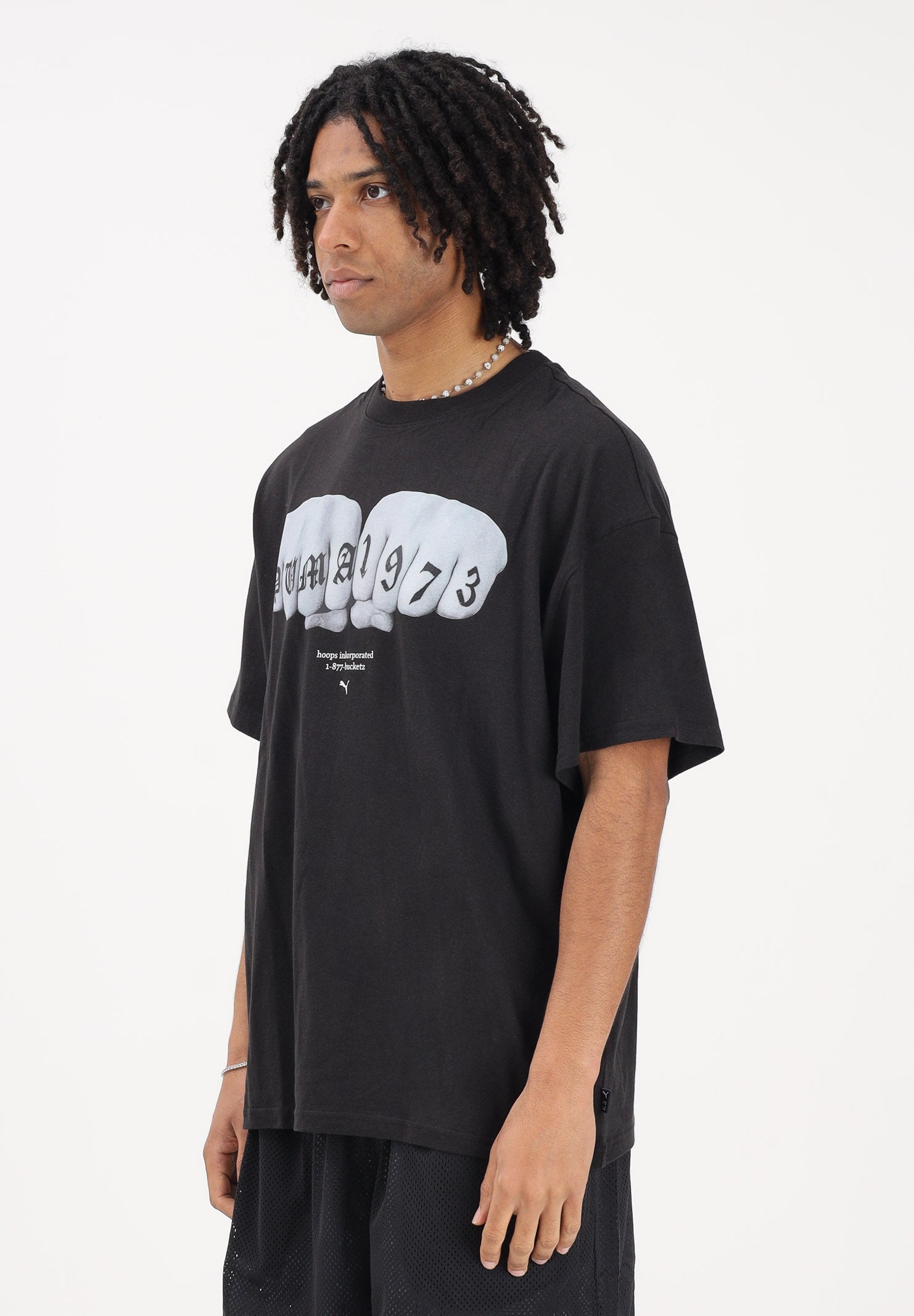 PUMA T-shirt a manica corta Swish and Ink nera da uomo 634658 01 PUMA 