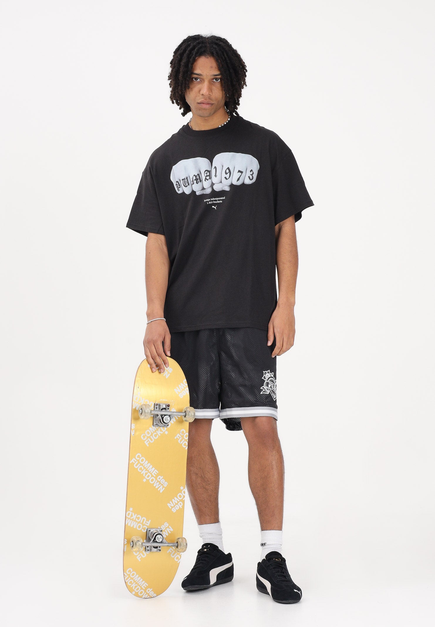 PUMA T-shirt a manica corta Swish and Ink nera da uomo 634658 01 PUMA 
