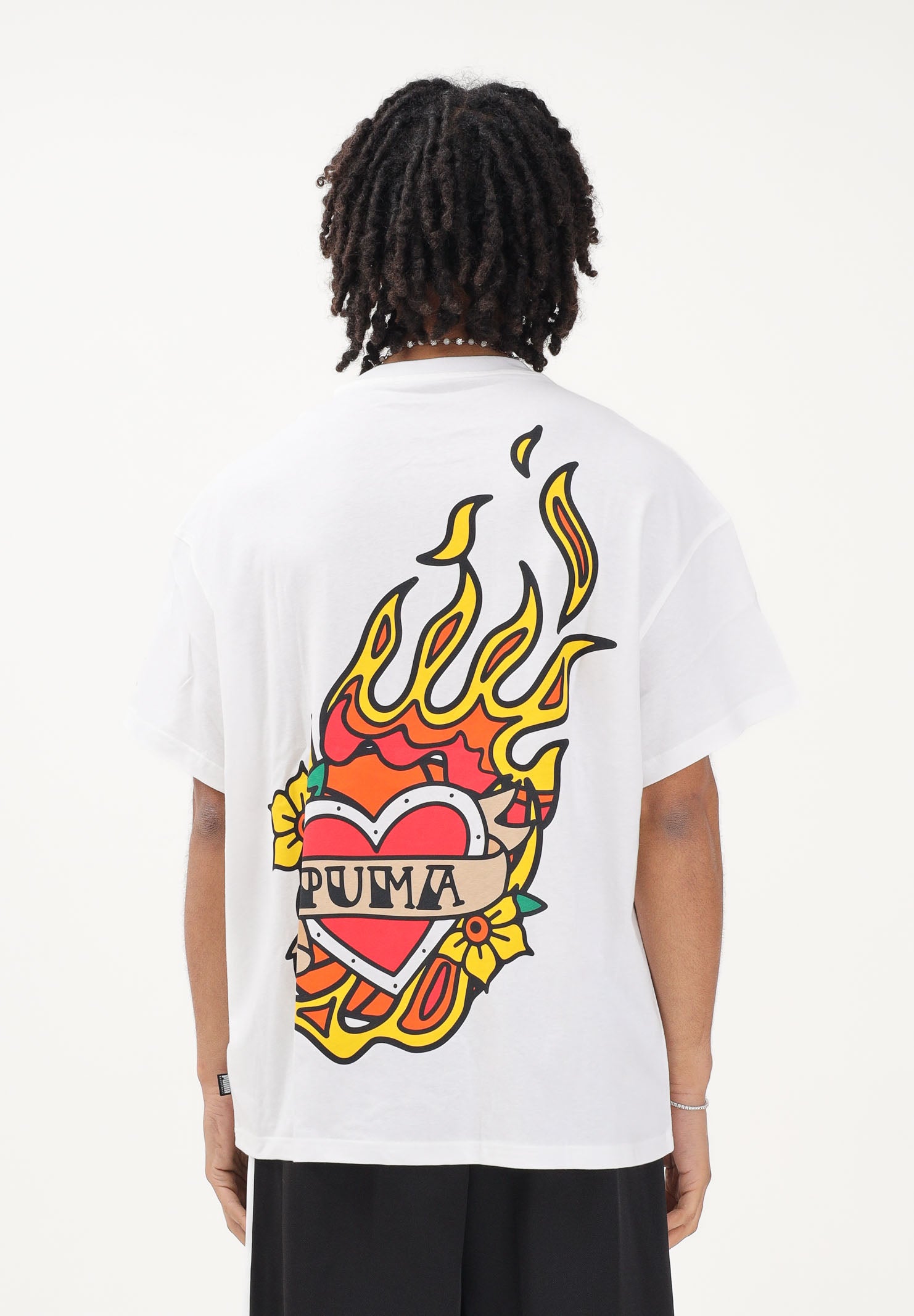 PUMA T-shirt a manica corta Swish N' Ink bianca da uomo 634662 01 PUMA 