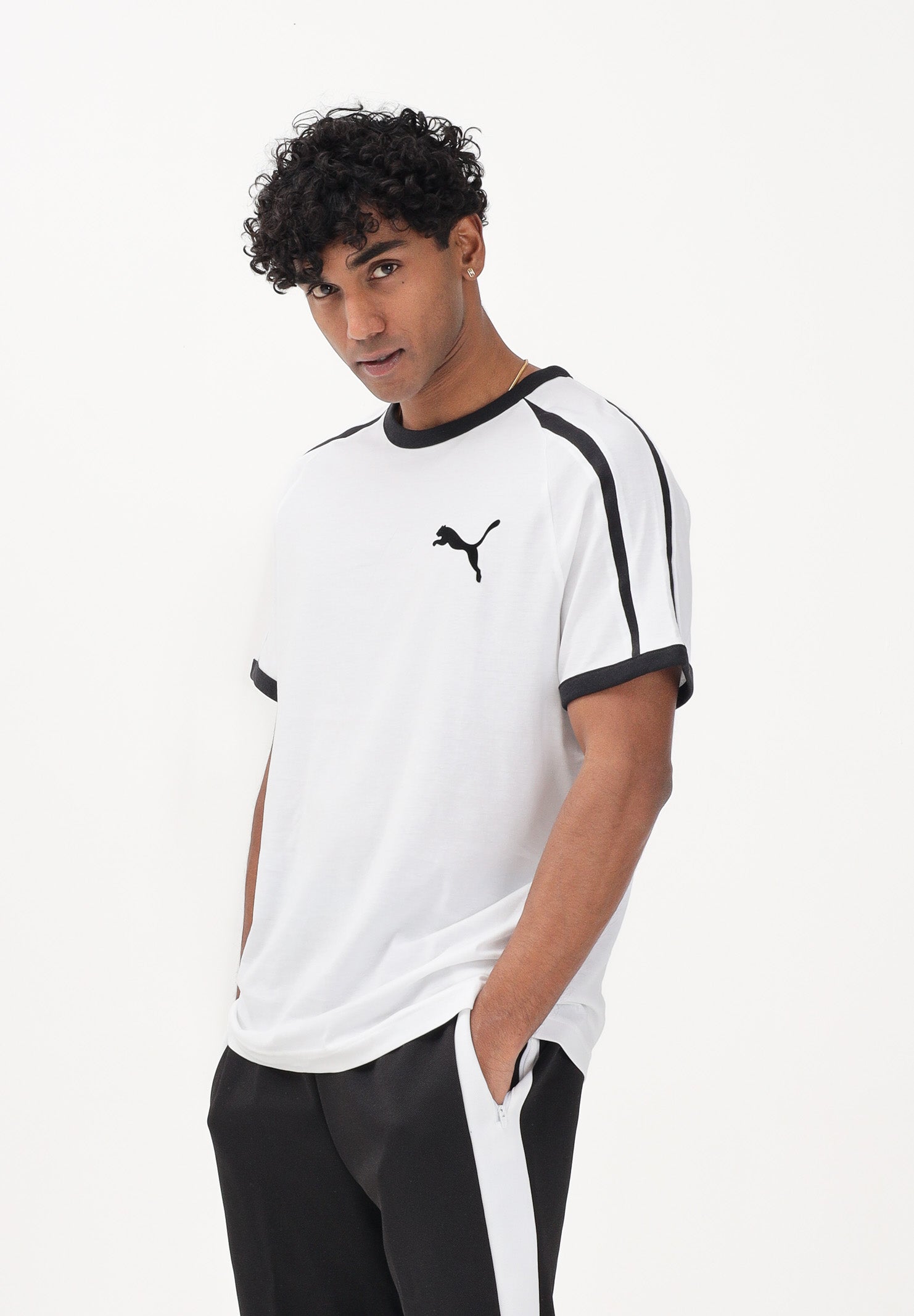 PUMA T-shirt a manica corta T7 Big Cat bianca da uomo 635242 02 PUMA 
